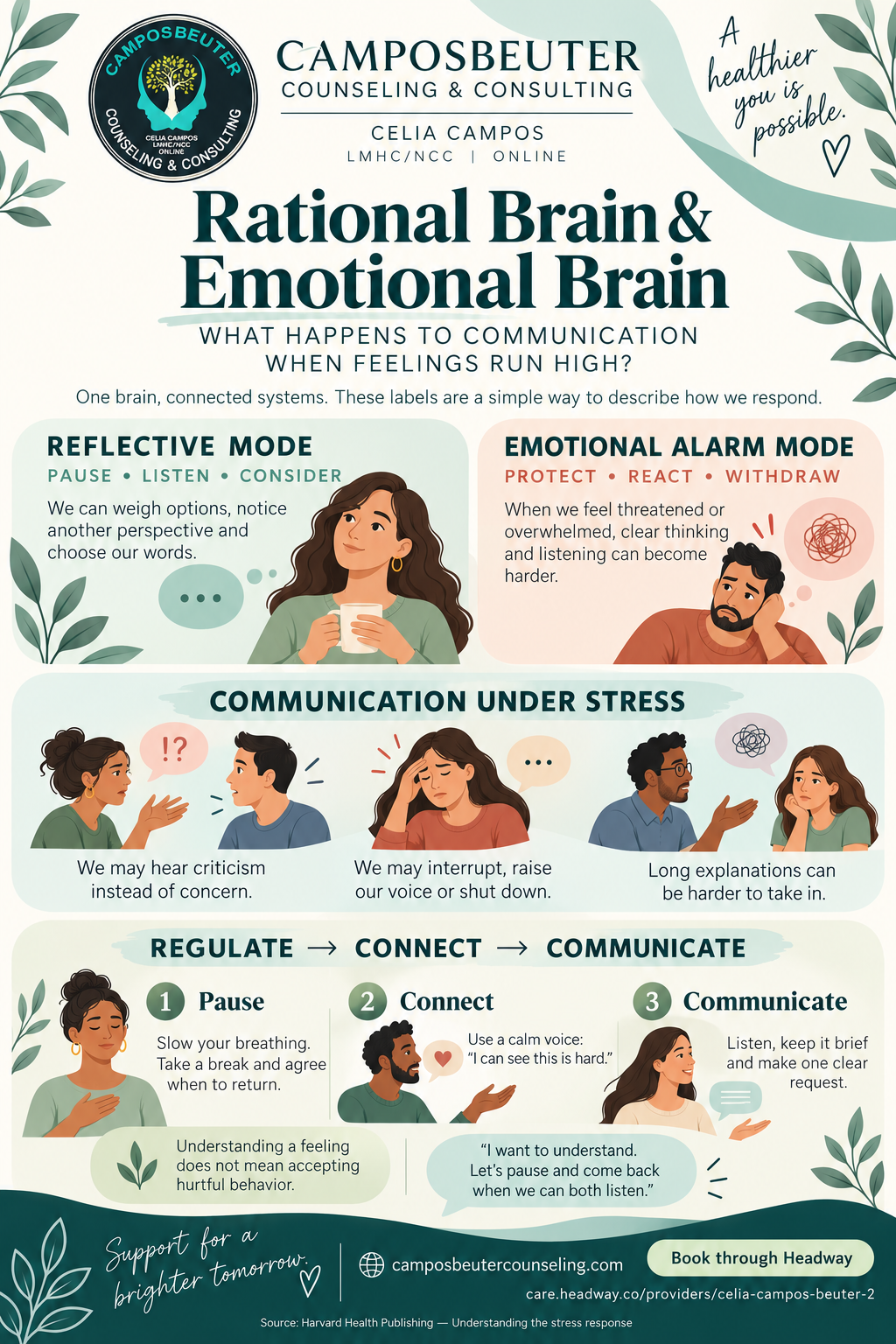Rational Brain and Emotional Brain: how stress affects communication and steps to regulate, connect, and communicate